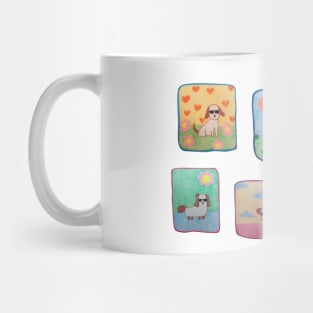 Doge sunglasses, Character dog, Pencil color drawing Mug